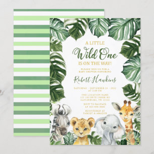Invitación a Baby Shower de animales salvajes de u