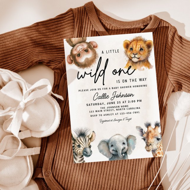 Invitación a Baby Shower de animales salvajes de u (Subido por el creador)