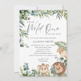 Invitación a Baby Shower de animales salvajes de u