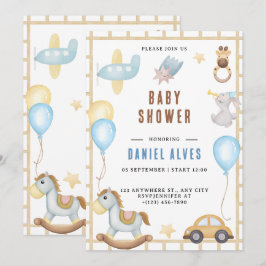 Invitación a Baby Shower de Animals Boy