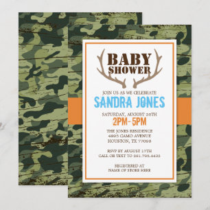 Invitación a Baby Shower de Antlers de venado