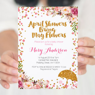 Invitación a Baby Shower de April Showers