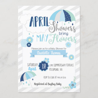 Invitación a Baby Shower de April Showers