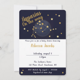Invitación a Baby Shower de Aquarius zodiac