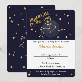 Invitación a Baby Shower de Aquarius zodiac