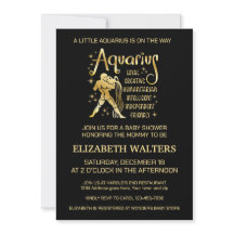 Invitación a Baby Shower de Aquarius Zodiac Celest