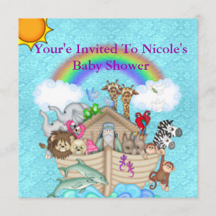 Invitación a Baby Shower de arca CUTE Noahs