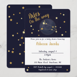 Invitación a Baby Shower de Aries zodiac