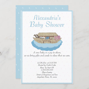 Invitación a Baby Shower de Ark Blue de Baby Boy N