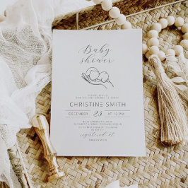 Invitación a Baby Shower de arte de línea minimali