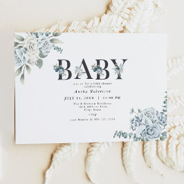 Invitación a Baby Shower de AUSHA Dusty Blue Boy