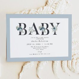Invitación a Baby Shower de AUSHA Dusty Blue Boy