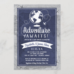 Invitación a Baby Shower de avión