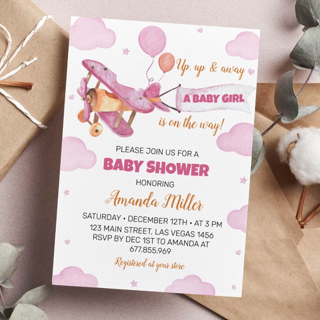 Invitación a Baby Shower de avión (Subido por el creador)