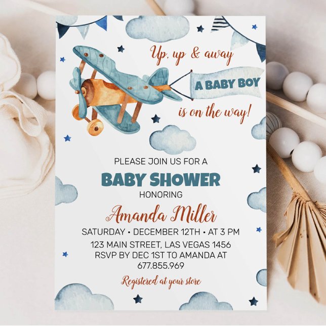 Invitación a Baby Shower de avión (Subido por el creador)