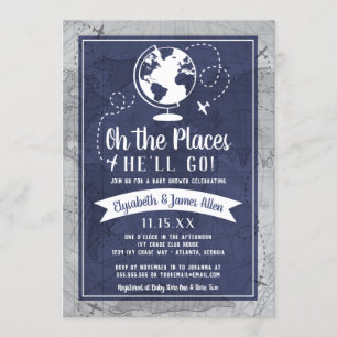 Invitación a Baby Shower de avión
