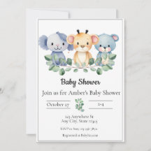 Invitación a Baby Shower de Baby Animal