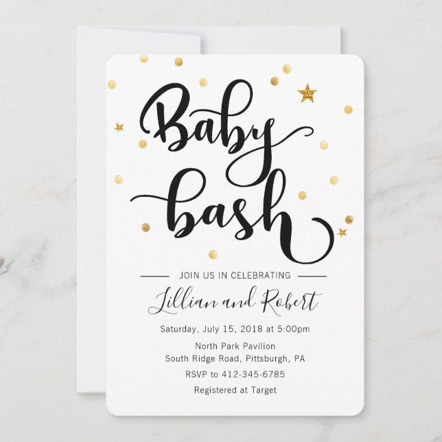 Invitación a Baby Shower de Baby Bash Couples (Anverso)