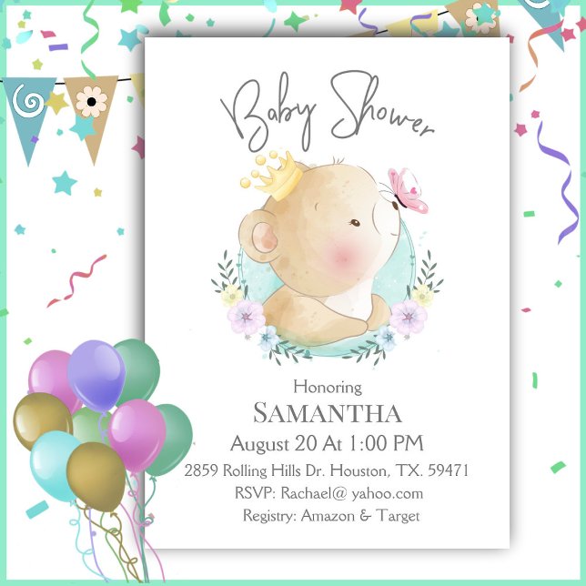 Invitación a Baby Shower de Baby Bear Blue Boy (Subido por el creador)