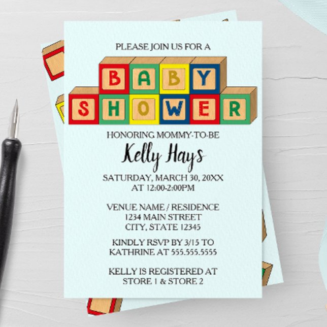 Invitación a Baby Shower de Baby Blocks (Subido por el creador)