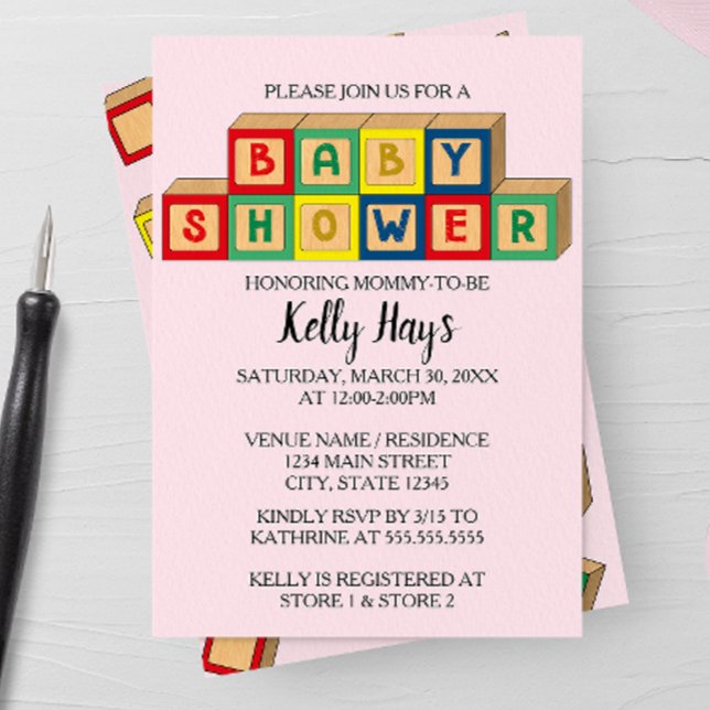 Invitación a Baby Shower de Baby Blocks (Subido por el creador)