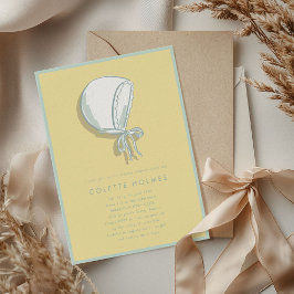 Invitación a Baby Shower de Baby Bonnet Amarillo