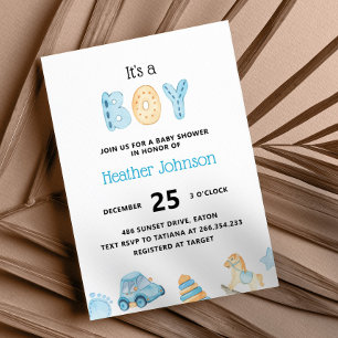 Invitación a Baby Shower de Baby Boy