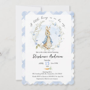 Invitación a Baby Shower de Baby Boy Peter Rabbit