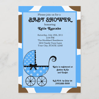 Invitación a Baby Shower de Baby Boy Polka Dot Str