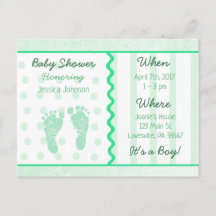 Invitación a Baby Shower de Baby Boy Sage Green