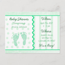 Invitación a Baby Shower de Baby Boy Sage Green