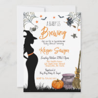 Invitación a Baby Shower de Baby Brewing Halloween