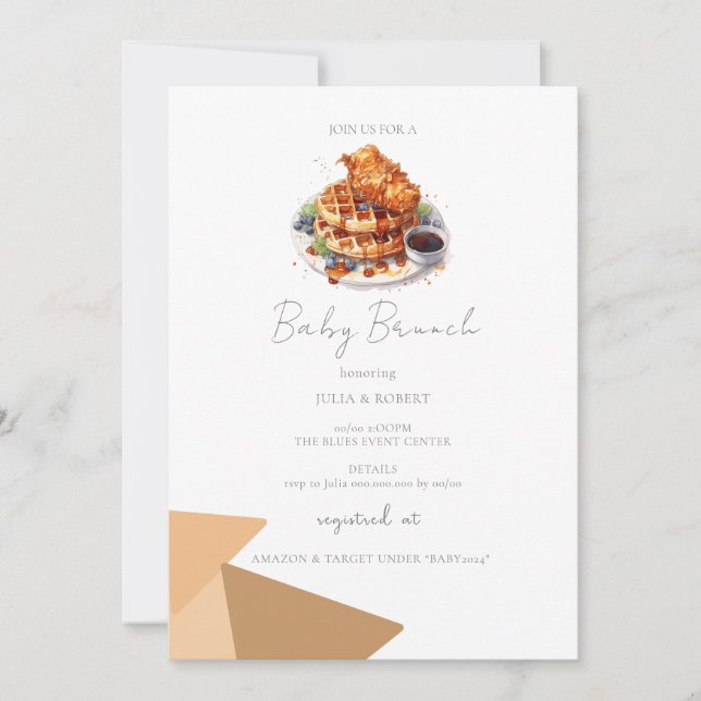 Invitación a Baby Shower de Baby Brunch (Anverso)