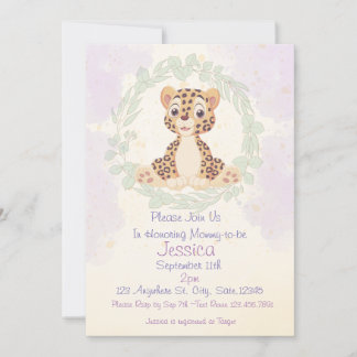 Invitación a Baby Shower de Baby Cheetah