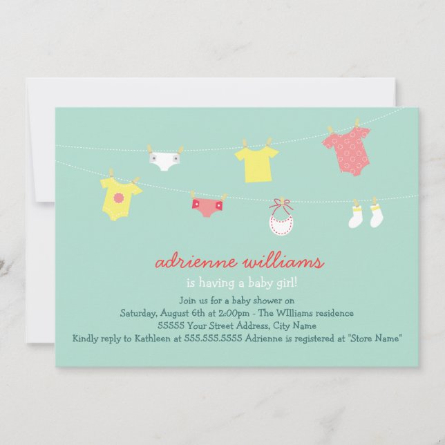 Invitación a Baby Shower de Baby Couture (Anverso)
