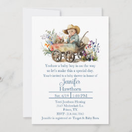 Invitación a Baby Shower de Baby Cowboy