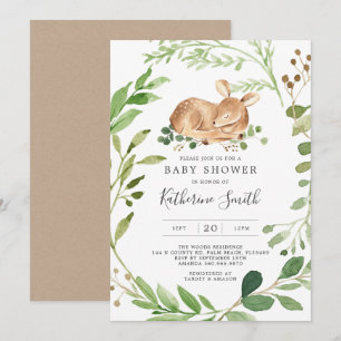 Invitación a Baby Shower de Baby Deer