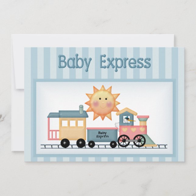 Invitación a Baby Shower de Baby Express Boy (Anverso)