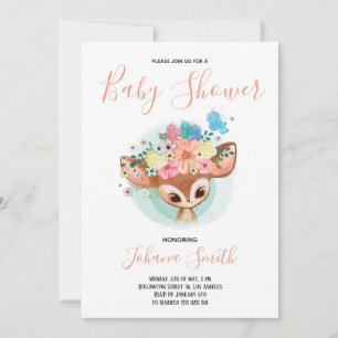 Invitación a Baby Shower de Baby Fawn