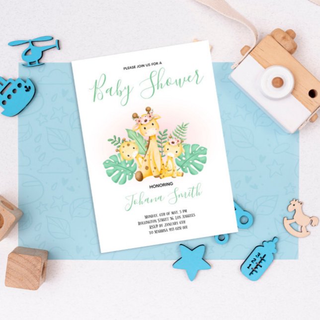Invitación a Baby Shower de Baby Giraffe Safari (Subido por el creador)