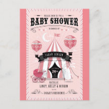 Invitación a Baby Shower de Baby Girl Circus