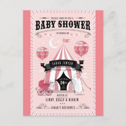 Invitación a Baby Shower de Baby Girl Circus