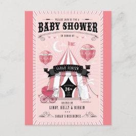 Invitación a Baby Shower de Baby Girl Circus