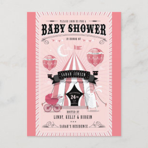 Invitación a Baby Shower de Baby Girl Circus