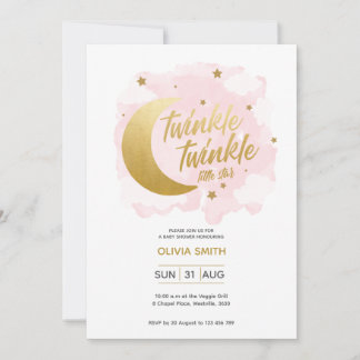Invitación a Baby Shower de Baby Girl con estrella