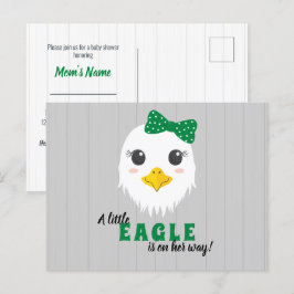 Invitación a Baby Shower de Baby Girl Eagle Green