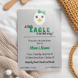Invitación a Baby Shower de Baby Girl Eagle Green