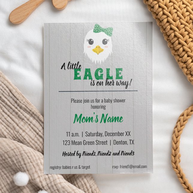 Invitación a Baby Shower de Baby Girl Eagle Green (Subido por el creador)