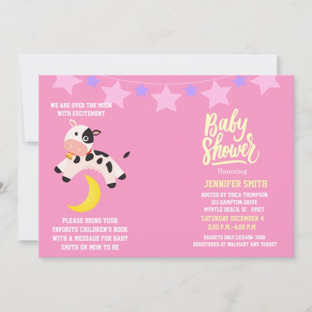 Invitación a Baby Shower de Baby Girl Nursery Rhym (Anverso)
