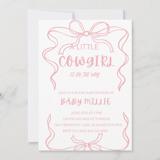 Invitación a Baby Shower de Baby Girl - Tema de Co (Anverso)